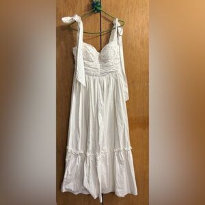 MABLE ruched bodice tie strap dress